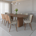 Conjunto de 8 Cadeiras Giratórias de Madeira Maciça Dakota - Província - 