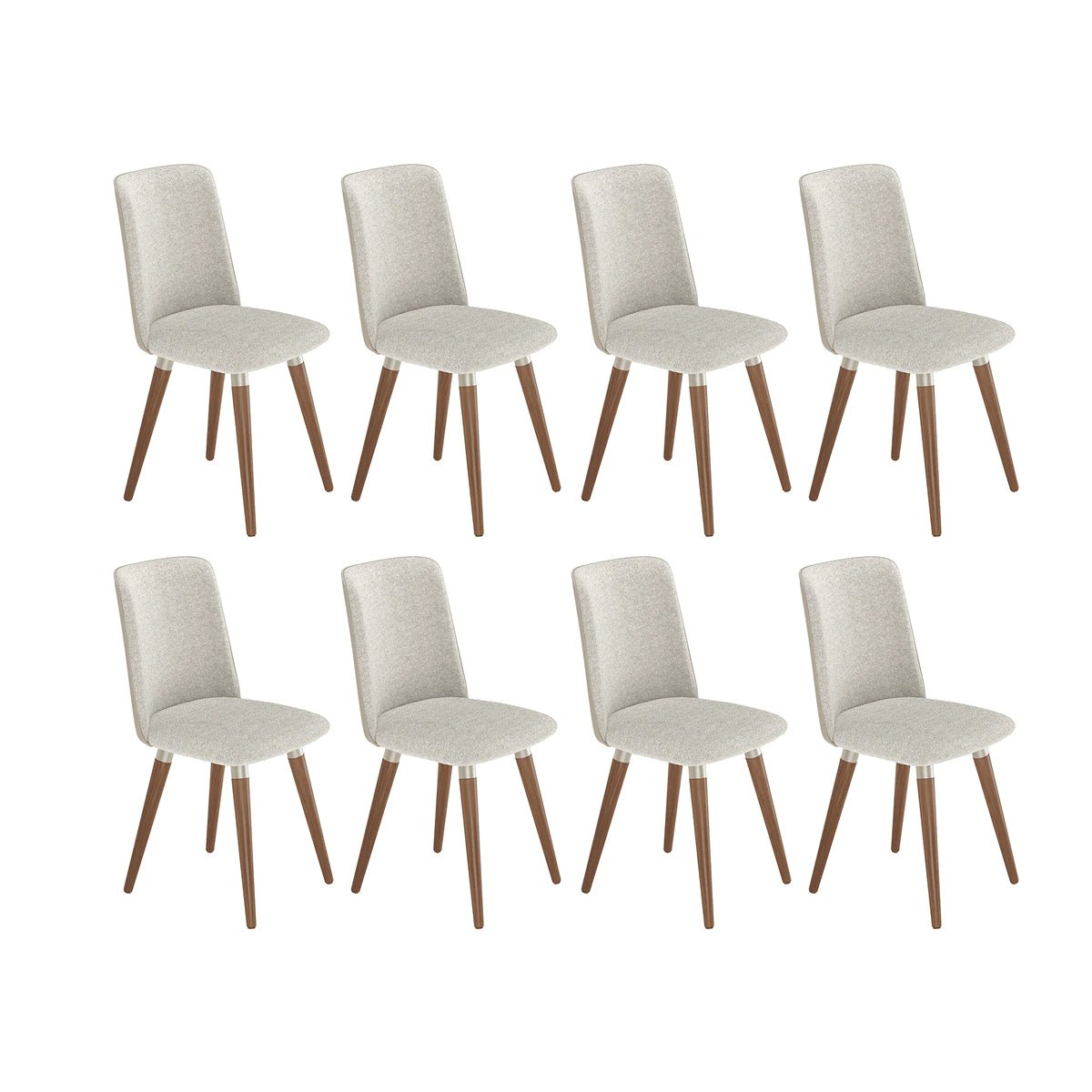 Conjunto de 8 Cadeiras Giratórias de Madeira Maciça Dakota - Província - 