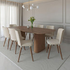 Conjunto de 8 Cadeiras Giratórias de Madeira Maciça Dakota - Província - 