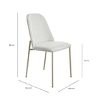 Conjunto de Jantar Mesa Retangular com Vidro Arcádia 6 Cadeiras Lucille Off White com Champanhe - Província - 