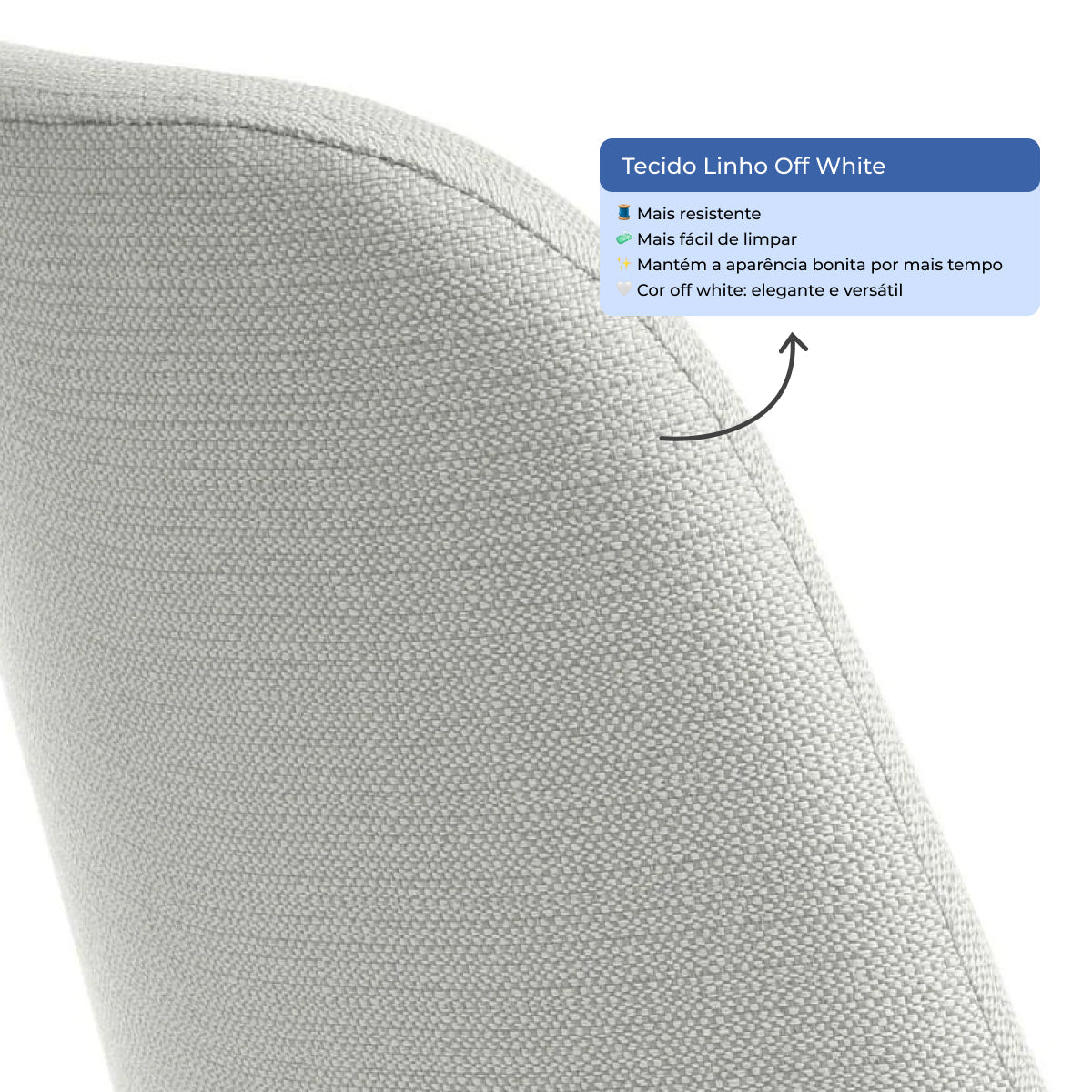 Conjunto de Jantar Mesa Retangular com Vidro Arcádia 6 Cadeiras Lucille Off White com Champanhe - Província - 