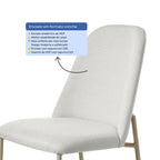 Conjunto de Jantar Mesa Retangular com Vidro Arcádia 6 Cadeiras Lucille Off White com Champanhe - Província - 