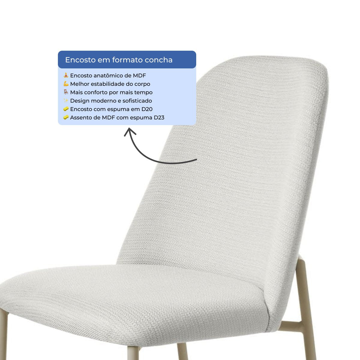 Conjunto de Jantar Mesa Retangular com Vidro Arcádia 6 Cadeiras Lucille Off White com Champanhe - Província - 