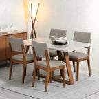 Conjunto de Jantar Mesa Retangular com Vidro Avena 4 Cadeiras New Ella - Província - Mesa 4 Cadeiras