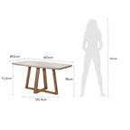 Conjunto de Jantar Mesa Retangular com Vidro Bennett 6 Cadeiras Saga - Província - Mesa 6 Cadeiras