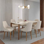 Conjunto de Jantar Mesa Retangular com Vidro Donatella 6 Cadeiras Evelyn - Província - Mesa 6 Cadeiras