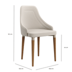 Conjunto de Jantar Mesa Retangular com Vidro Lintz 6 Cadeiras Evelyn Canella Off White - Província - 