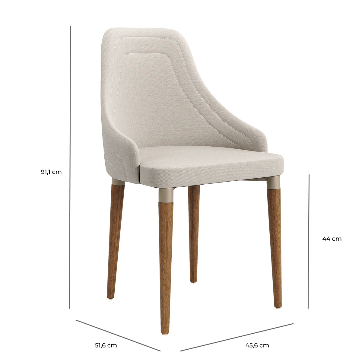 Conjunto de Jantar Mesa Retangular com Vidro Lintz 8 Cadeiras Evelyn Canella Off White - Província - 