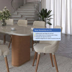 Conjunto de Jantar Mesa Retangular com Vidro Lintz 8 Cadeiras Evelyn Canella Off White - Província - 