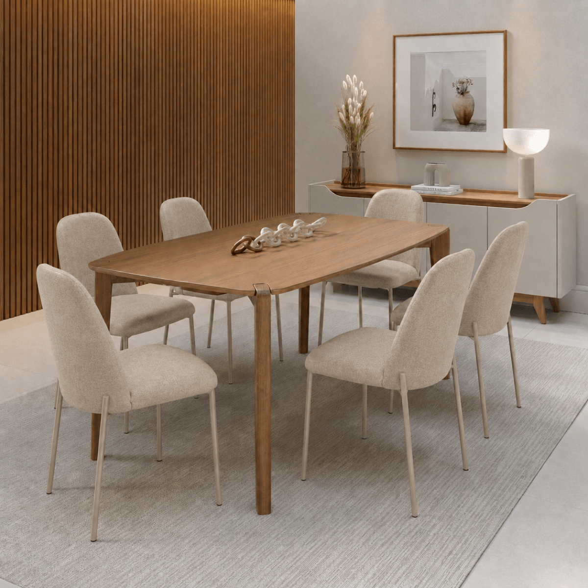 Conjunto de Jantar Mesa Retangular Harmony 6 Cadeiras Lucille - Província - Mesa 6 Cadeiras