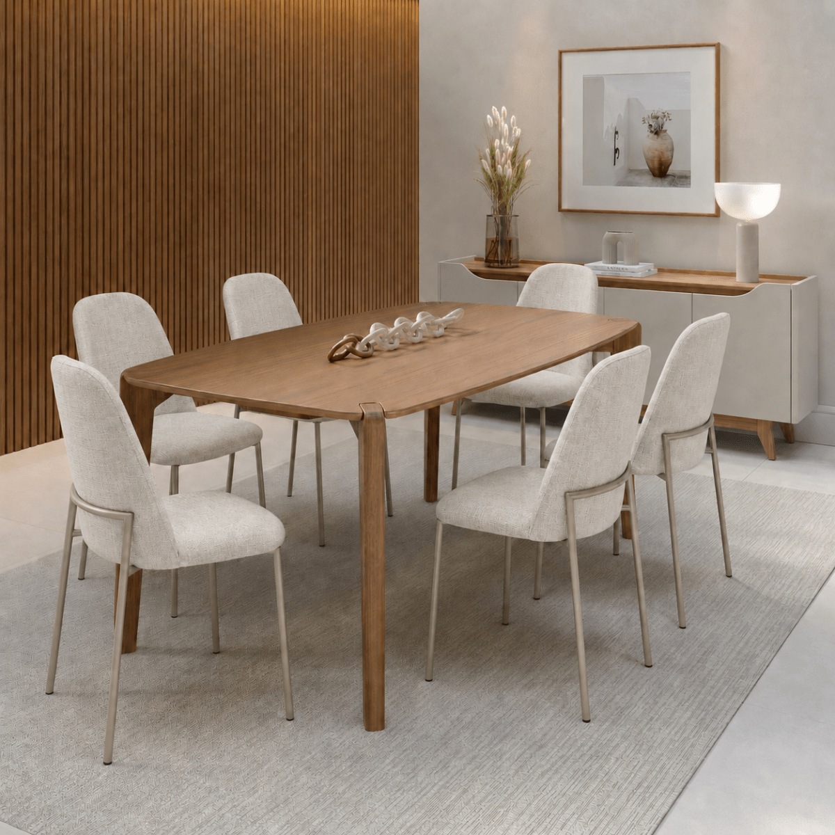 Conjunto de Jantar Mesa Retangular Harmony 6 Cadeiras Lucille - Província - Mesa 6 Cadeiras