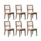 Conjunto de Jantar Mesa Retangular Harmony 6 Cadeiras Saga Canella Linho Off White - Província - 