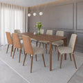 Conjunto de Jantar Mesa Retangular Harmony 8 Cadeiras Giratórias Dakota - Província - Mesa 8 Cadeiras