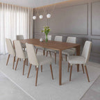 Conjunto de Jantar Mesa Retangular Harmony 8 Cadeiras Giratórias Dakota - Província - Mesa 8 Cadeiras