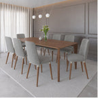 Conjunto de Jantar Mesa Retangular Harmony 8 Cadeiras Giratórias Dakota - Província - Mesa 8 Cadeiras