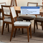 Conjunto de Jantar Mesa Retangular Harmony 8 Cadeiras Saga Canella Linho Off White - Província - 