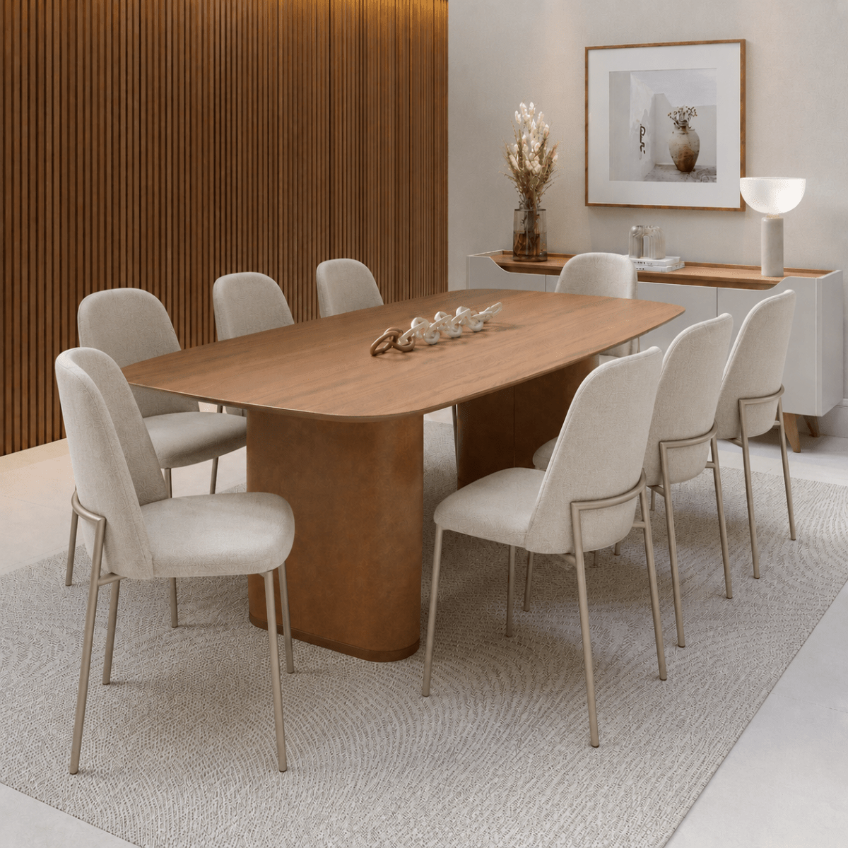 Conjunto de Jantar Mesa Retangular Lintz 6 Cadeiras Lucille - Província - Mesa 6 Cadeiras