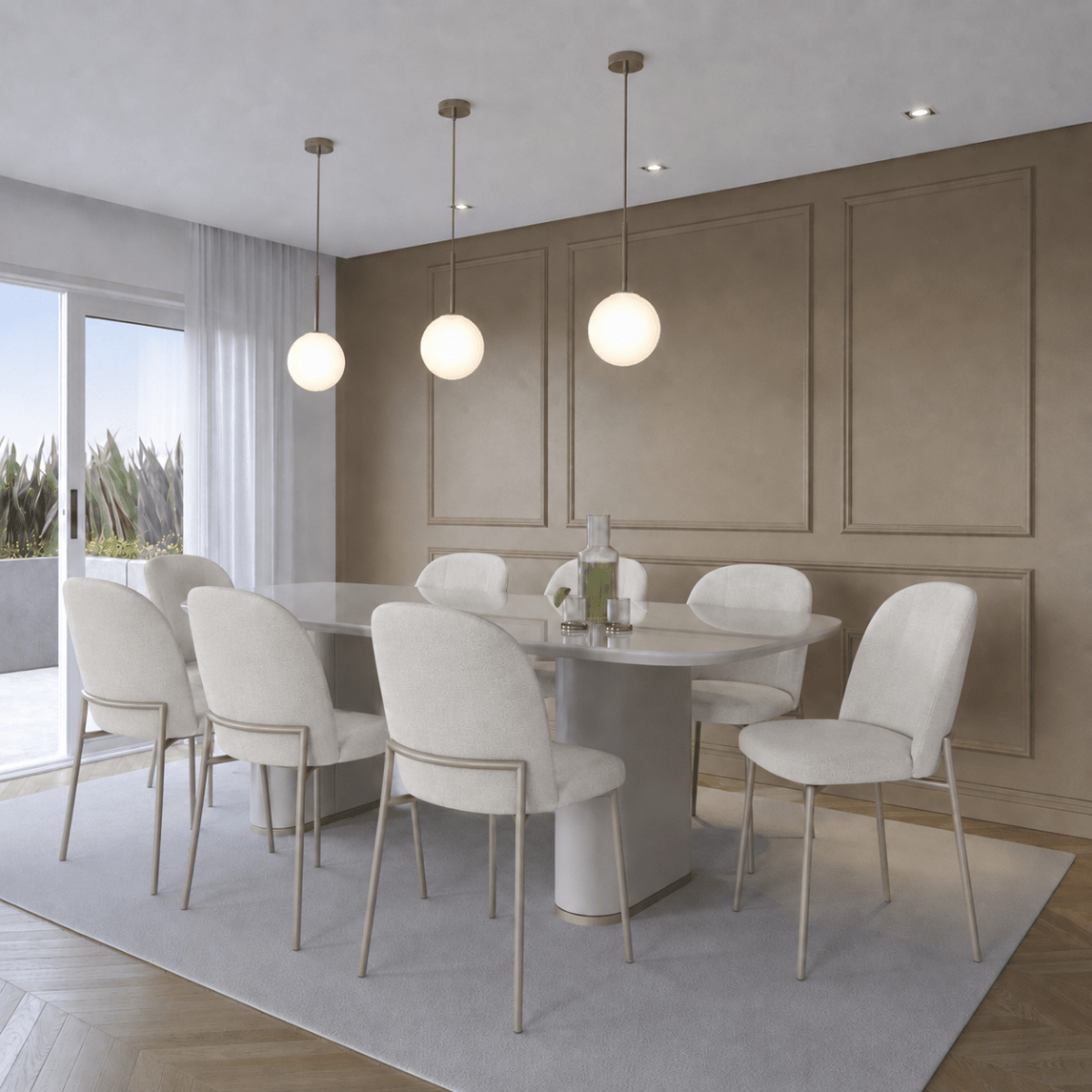 Conjunto de Jantar Mesa Retangular Lintz 6 Cadeiras Lucille - Província - Mesa 6 Cadeiras
