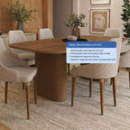 Conjunto de Jantar Mesa Retangular Lintz 8 Cadeiras Evelyn Canella Off White - Província - 