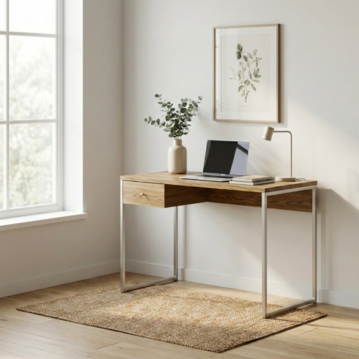 Escrivaninha com 1 Gaveta Voss 120cm Freijó com Champanhe - Província - Escrivaninhas