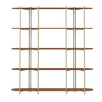 Estante 5 Prateleiras Aço com MDF Enya 180cm Canella com Champanhe - Província - Estante