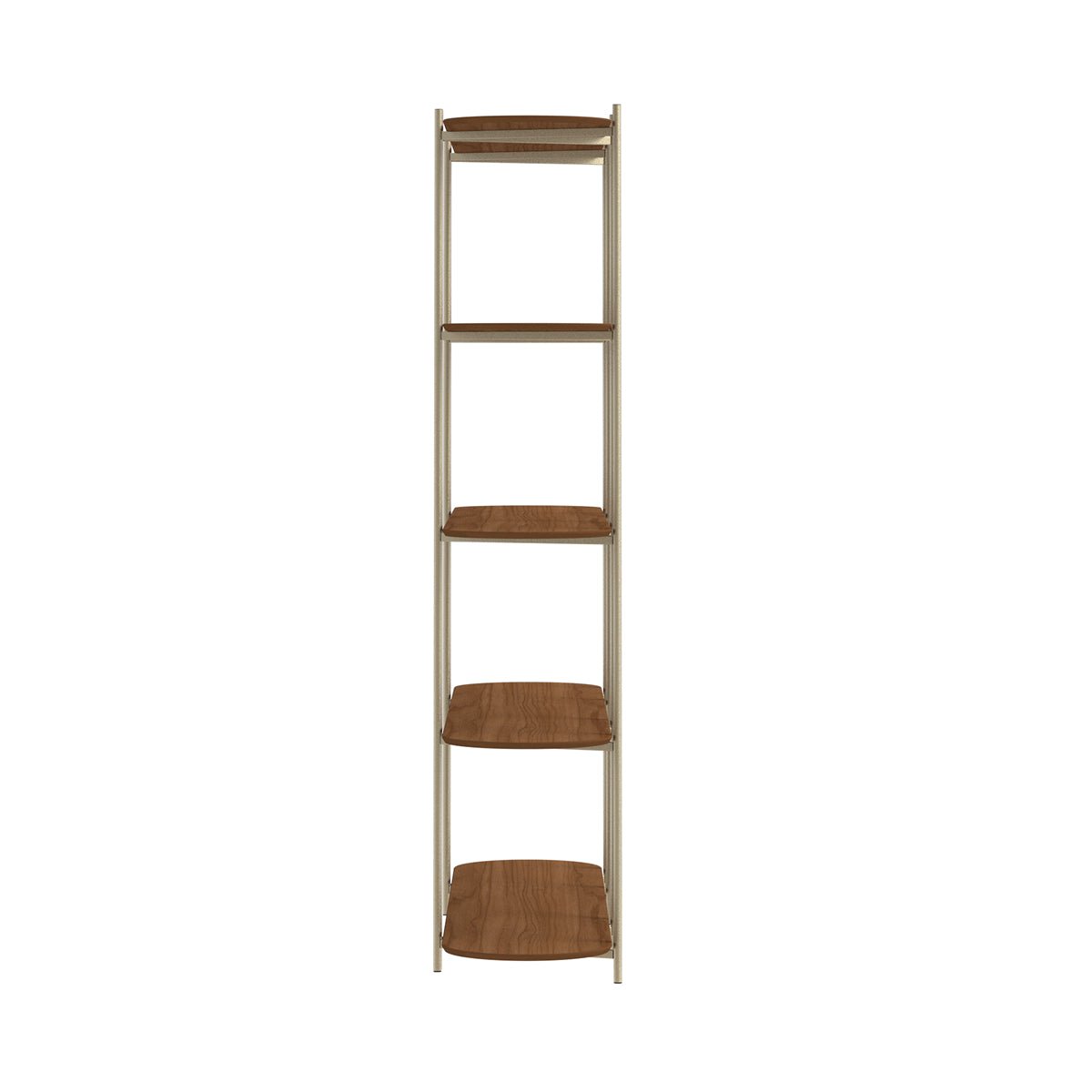 Estante 5 Prateleiras Aço com MDF Enya 180cm Canella com Champanhe - Província - Estante