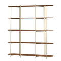 Estante 5 Prateleiras Aço com MDF Enya 180cm Canella com Champanhe - Província - Estante