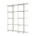 Estante 5 Prateleiras Aço com MDF Enya 180cm Off - White Fosco com Champanhe - Província - Estante