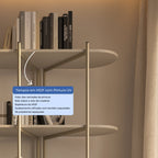 Estante 5 Prateleiras Aço com MDF Enya 180cm Off - White Fosco com Champanhe - Província - Estante