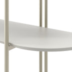Estante 5 Prateleiras Aço com MDF Enya 180cm Off - White Fosco com Champanhe - Província - Estante