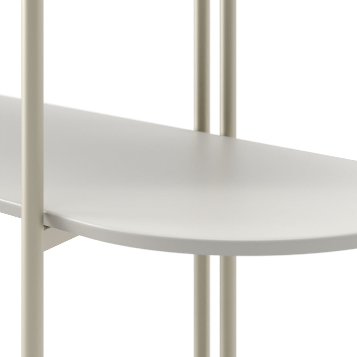 Estante 5 Prateleiras Aço com MDF Enya 180cm Off - White Fosco com Champanhe - Província - Estante