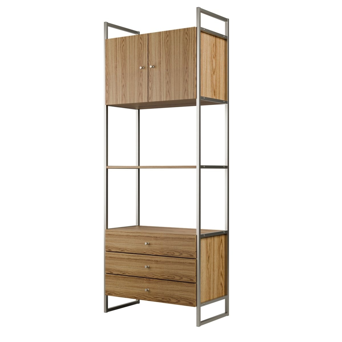 Estante com 3 Gavetas Voss 75 cm - Freijó c/ Champanhe - Província - Estante