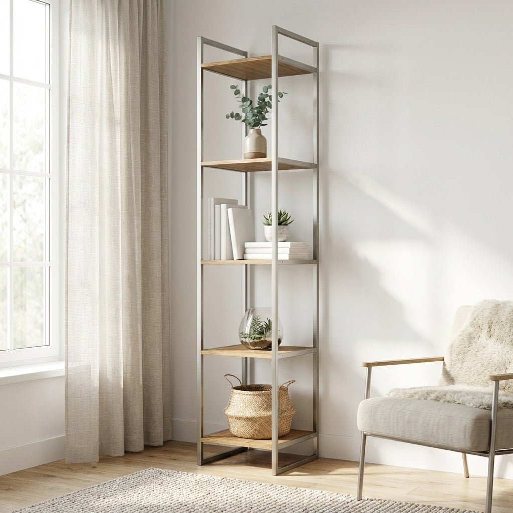 Estante com 5 Prateleiras Voss 40cm Freijó com Champanhe - Província - Estante