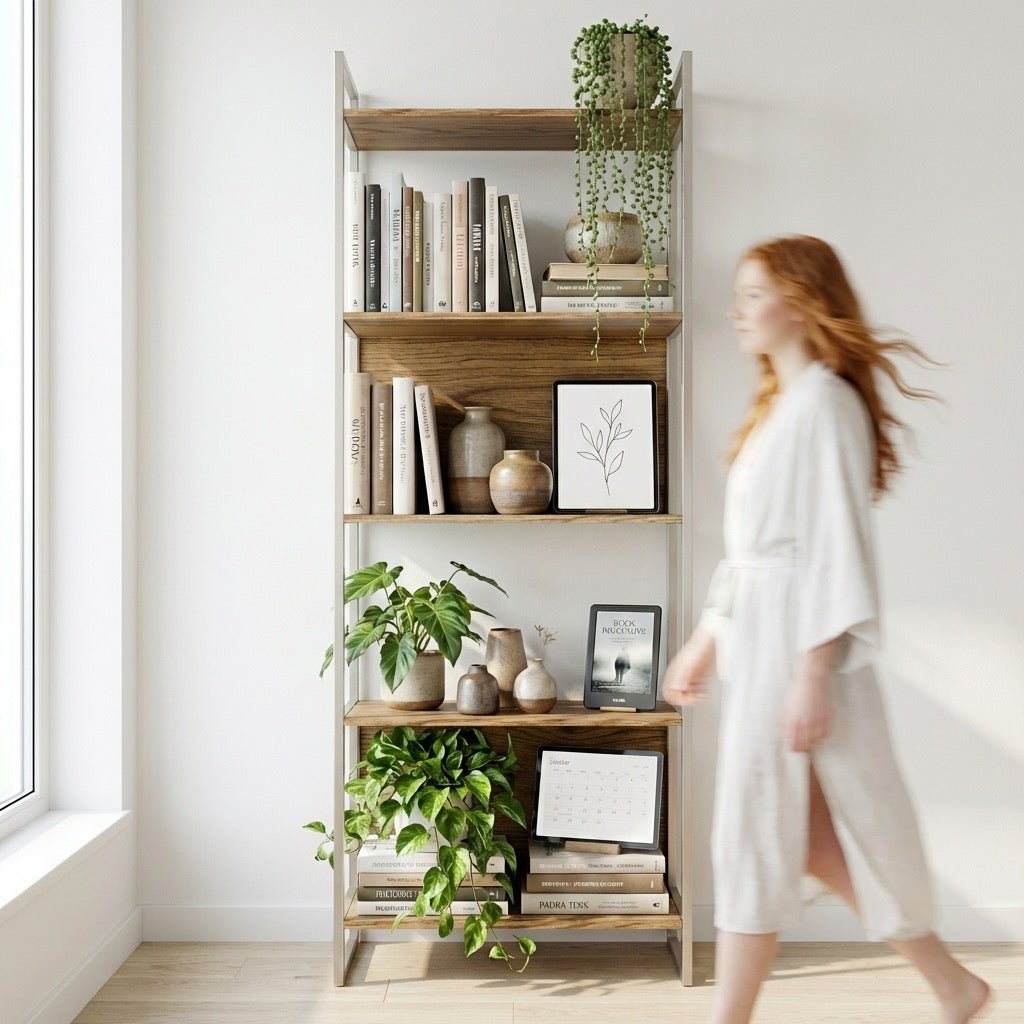 Estante com 5 Prateleiras Voss 75cm Freijó com Champanhe - Província - Estante