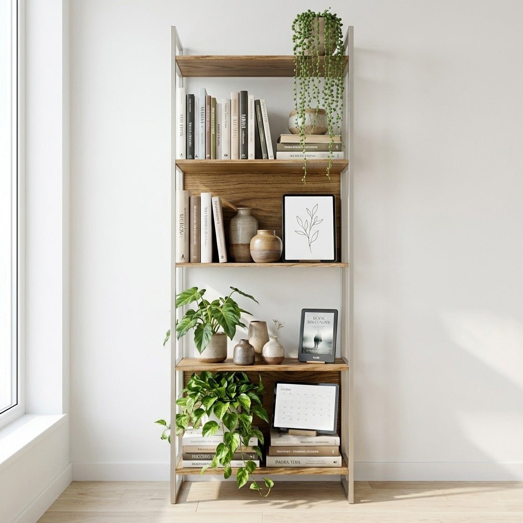 Estante com 5 Prateleiras Voss 75cm Freijó com Champanhe - Província - Estante