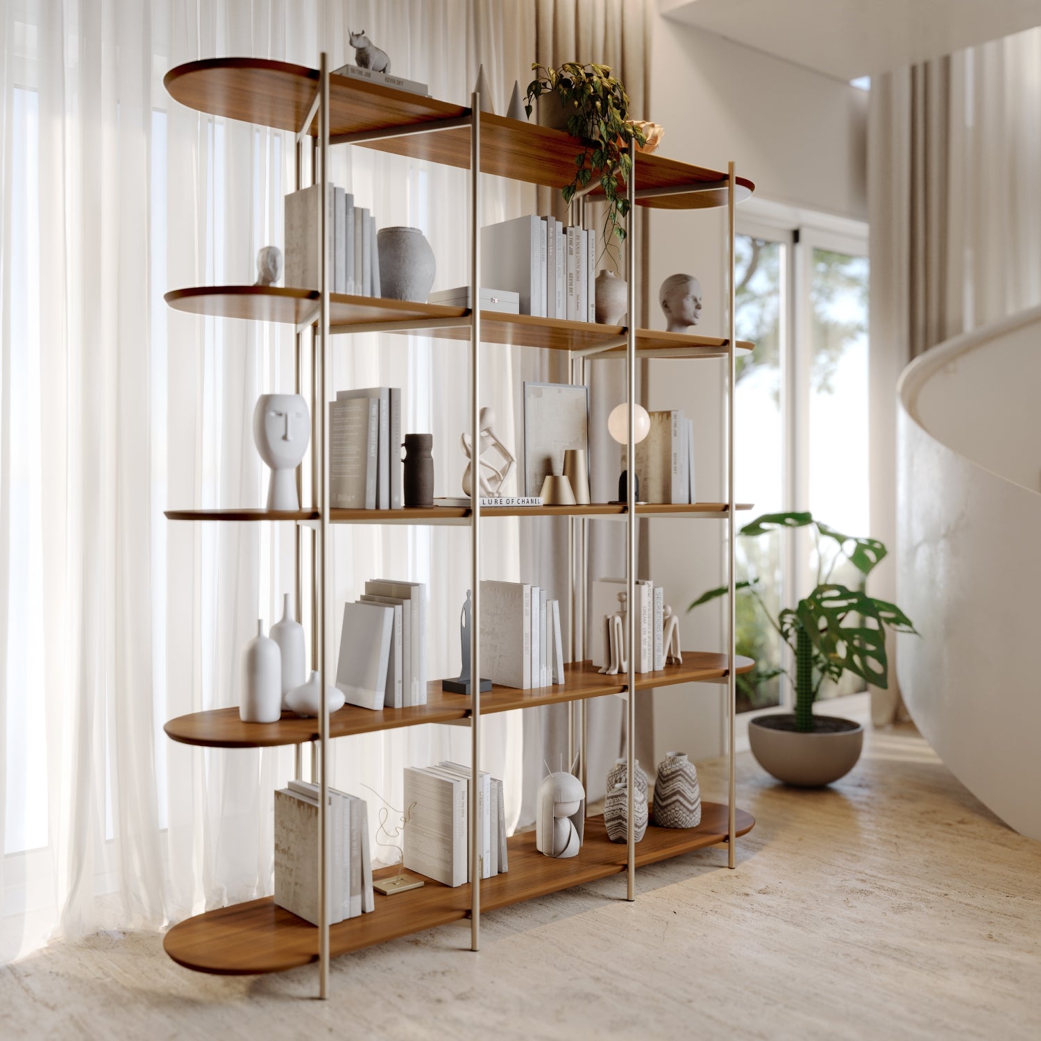 Estante 5 Prateleiras Aço com MDF Enya 180cm