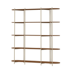 Estante Orgânica Industrial Aço MDF Enya 180 cm - Champanhe - Província - Estante