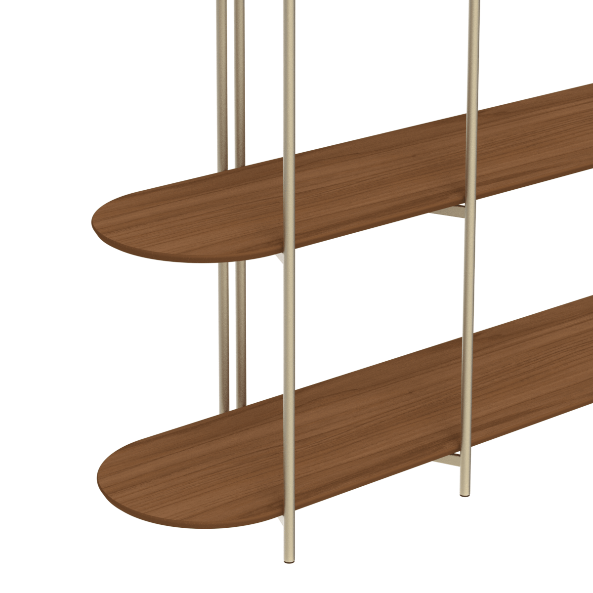 Estante Orgânica Industrial Aço MDF Enya 180 cm - Champanhe - Província - Estante