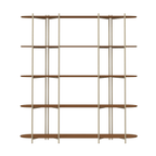 Estante Orgânica Industrial Aço MDF Enya 180 cm - Champanhe - Província - Estante