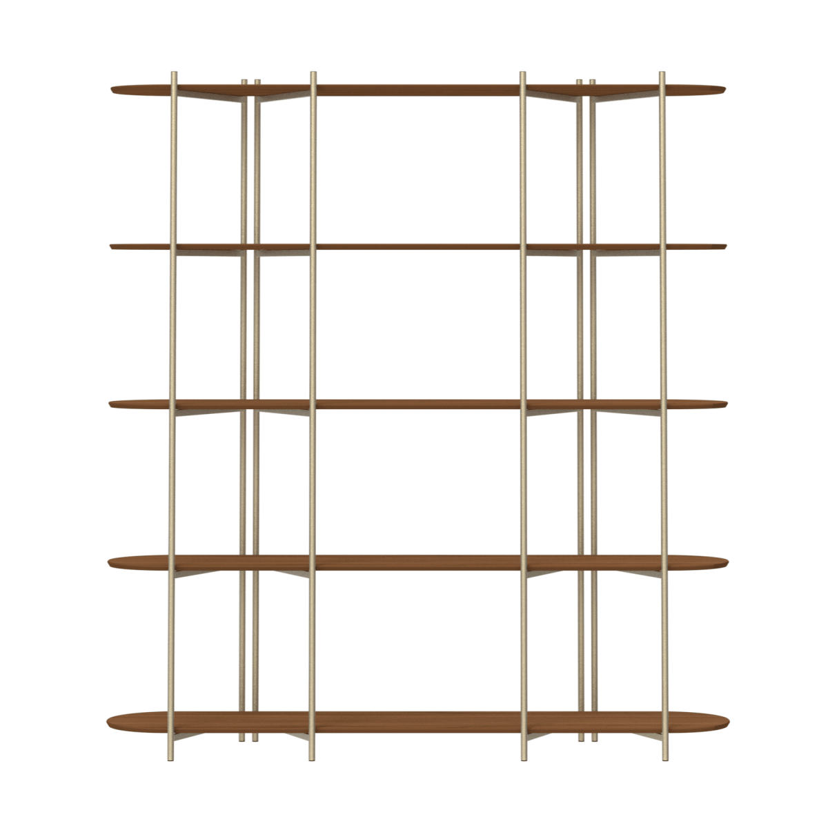 Estante Orgânica Industrial Aço MDF Enya 180 cm - Champanhe - Província - Estante