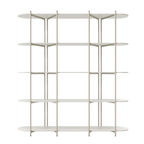 Estante Orgânica Industrial Aço MDF Enya 180 cm - Champanhe - Província - Estante