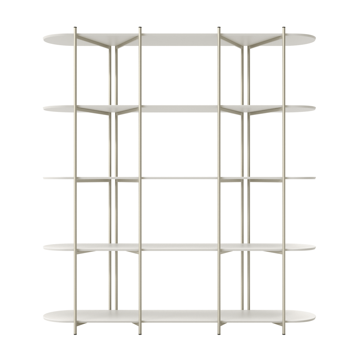 Estante Orgânica Industrial Aço MDF Enya 180 cm - Champanhe - Província - Estante