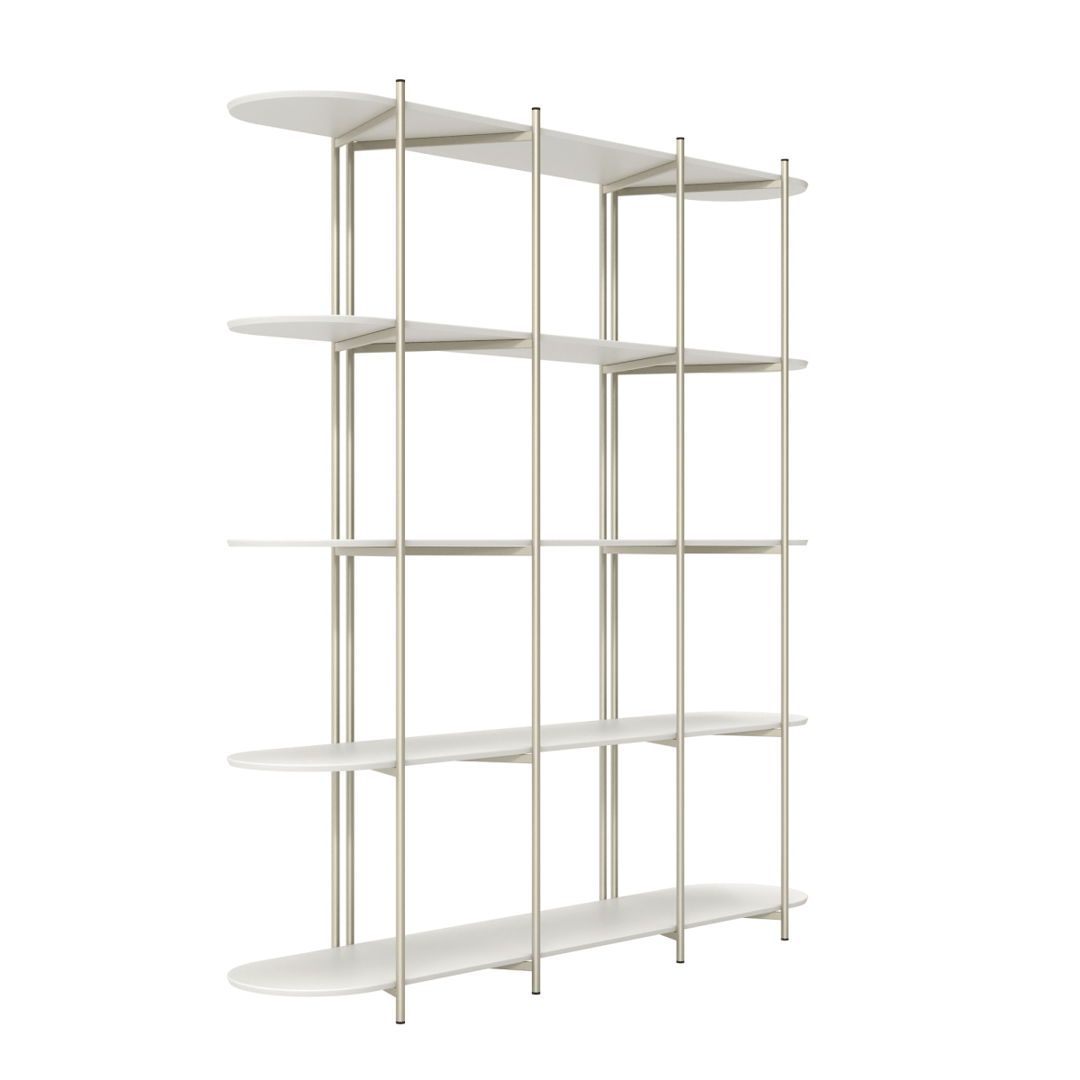 Estante Orgânica Industrial Aço MDF Enya 180 cm - Champanhe - Província - Estante