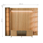 Estante para TV até 75 Polegadas com Prateleiras e Cristaleira Vidro Reflecta 100% MDF com Led Neon Float 254cm - Província - Rack com painel
