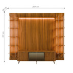 Estante para TV até 75 Polegadas Vidro Reflecta com Prateleiras 100% MDF com Led Neon Float 254cm - Província - Rack com painel