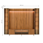 Estante para TV até 85 Polegadas com 2 Cristaleiras Vidro Reflecta 100% MDF com Led Neon Float 291cm - Província - Rack com painel