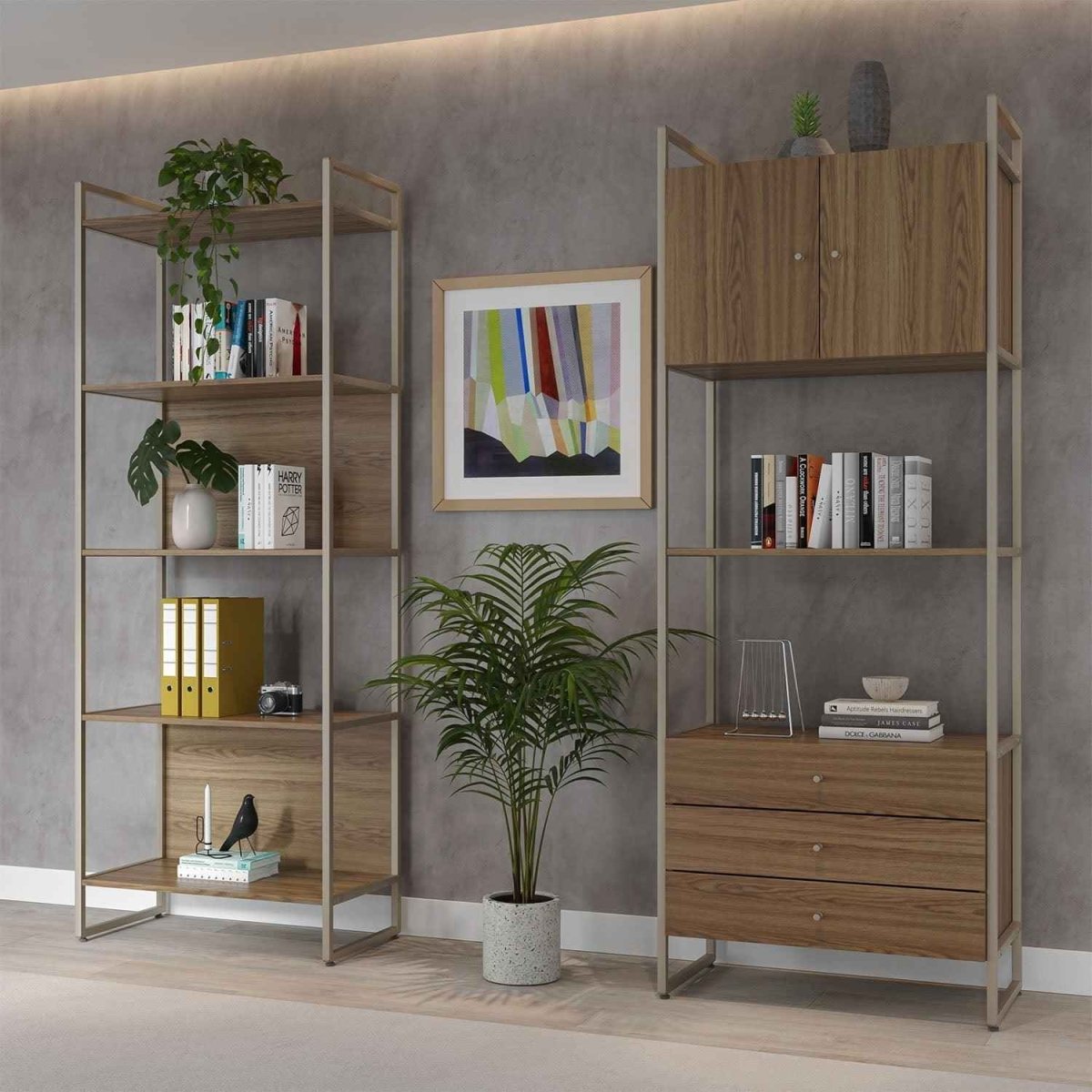 Estante Voss 75 cm - Freijó c/ Champanhe - Província - Estante