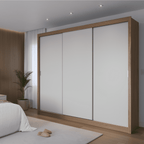 Guarda - Roupa 100% MDF Montclair 3 portas de correr com gaveta porta jóia - 275 cm - Província - Guarda - roupas