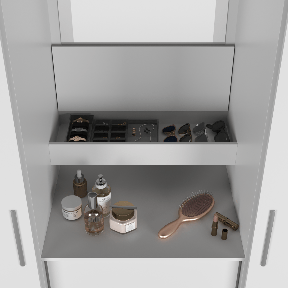 Guarda - Roupa 2 Portas de Correr c/ Espelho Italo 184cm Branco - Província - Guarda - roupas