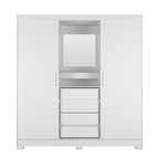 Guarda - Roupa 2 Portas de Correr c/ Espelho Italo 184cm Branco - Província - Guarda - roupas